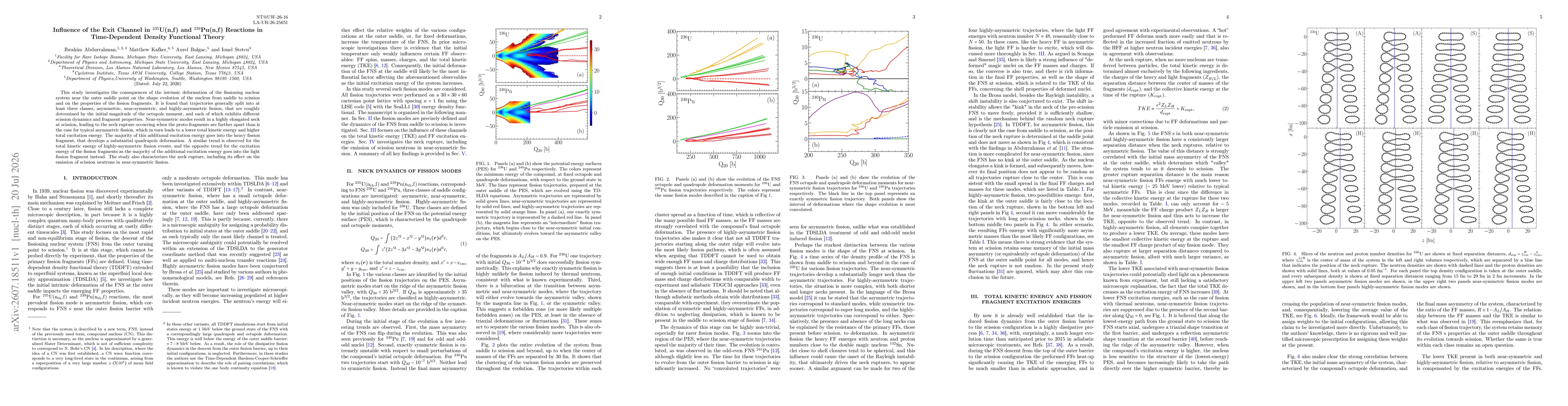 Thumbnail for Influence of the Exit Channel in $^{235}$U(n,f) and $^{239}$Pu(n,f) Reactions in Time-Dependent Density Functional Theory