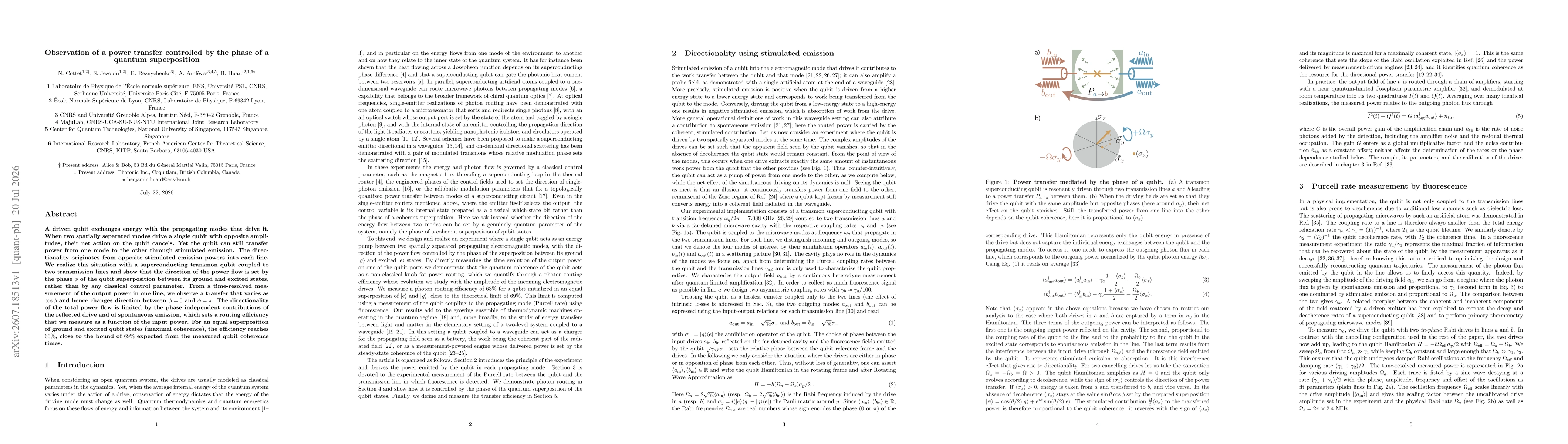 Thumbnail for Observation of a power transfer controlled by the phase of a quantum superposition
