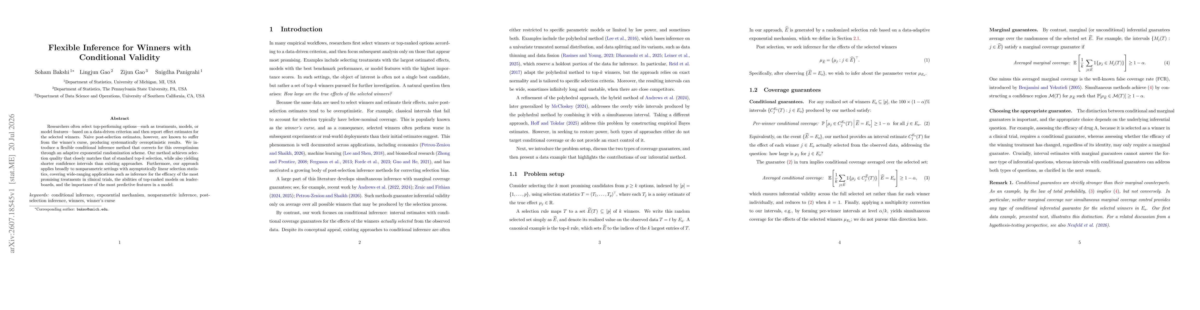 Thumbnail for Flexible Inference for Winners with Conditional Validity
