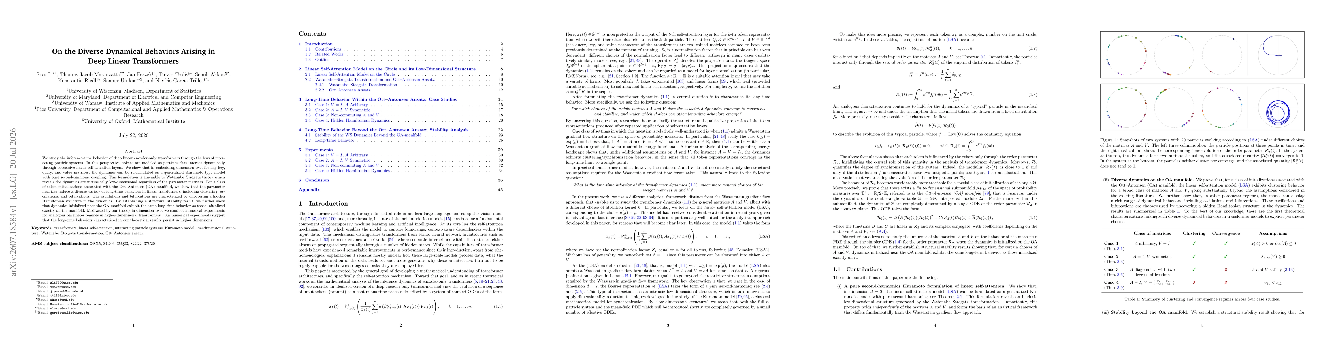Thumbnail for On the Diverse Dynamical Behaviors Arising in Deep Linear Transformers