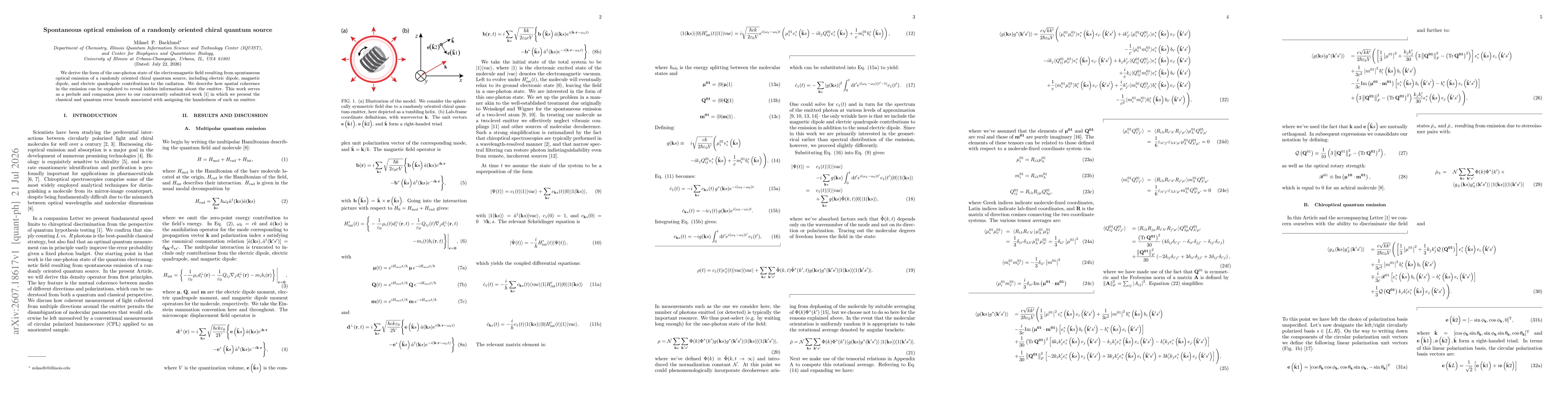 Thumbnail for Spontaneous optical emission of a randomly oriented chiral quantum source