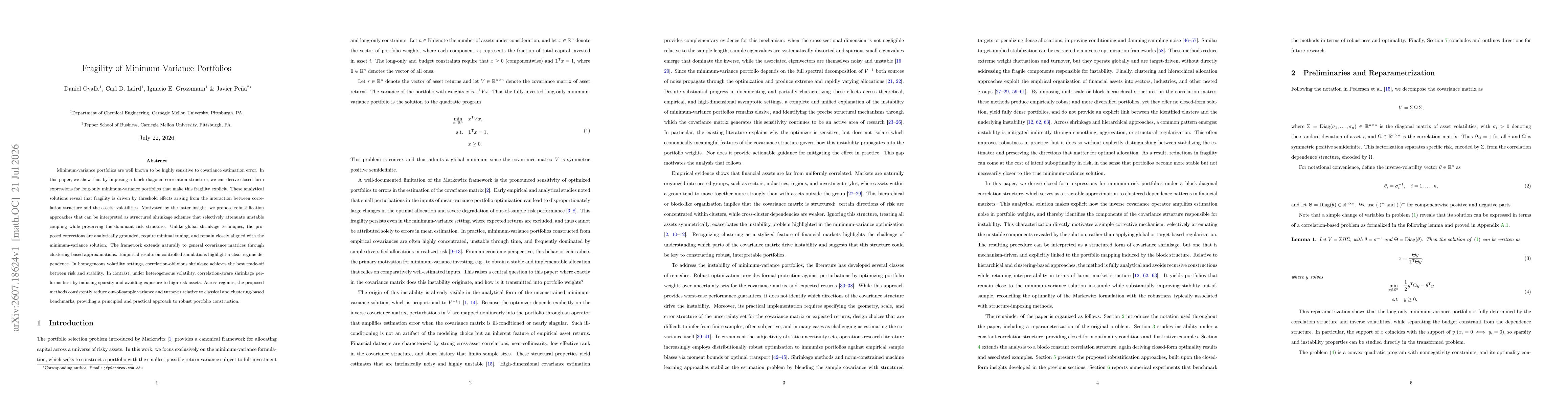 Thumbnail for Fragility of Minimum-Variance Portfolios