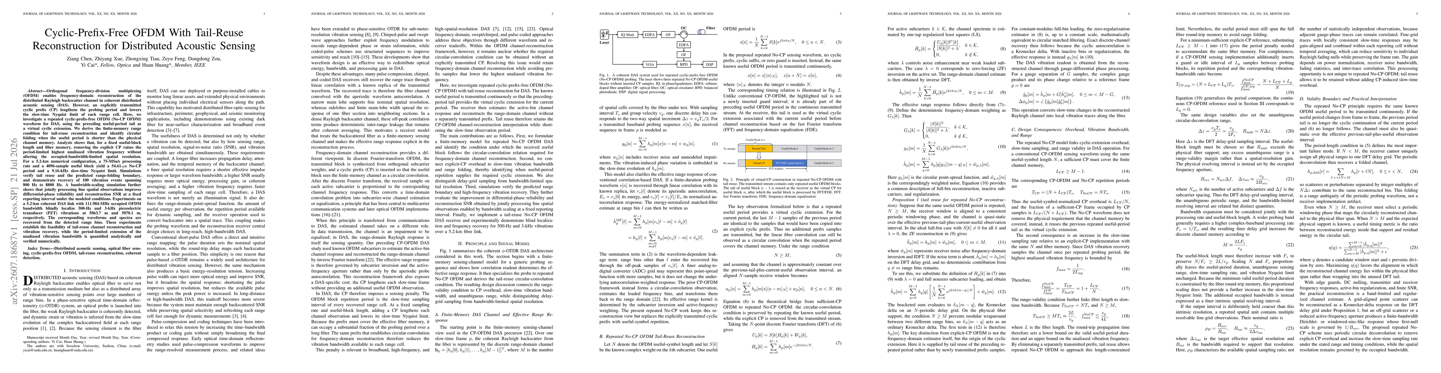 Thumbnail for Cyclic-Prefix-Free OFDM With Tail-Reuse Reconstruction for Distributed Acoustic Sensing