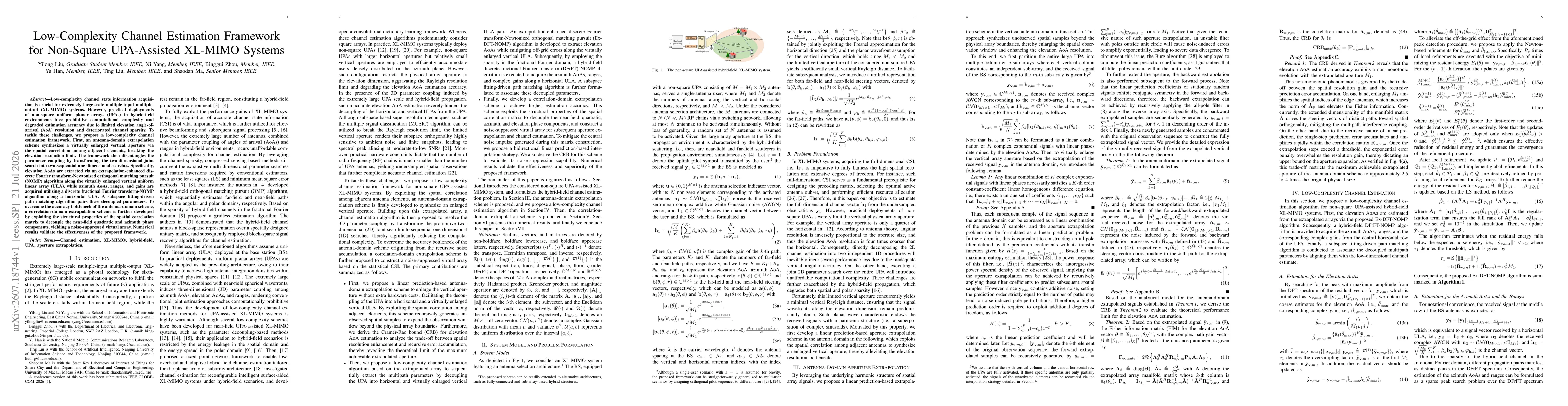 Thumbnail for Low-Complexity Channel Estimation Framework for Non-Square UPA-Assisted XL-MIMO Systems