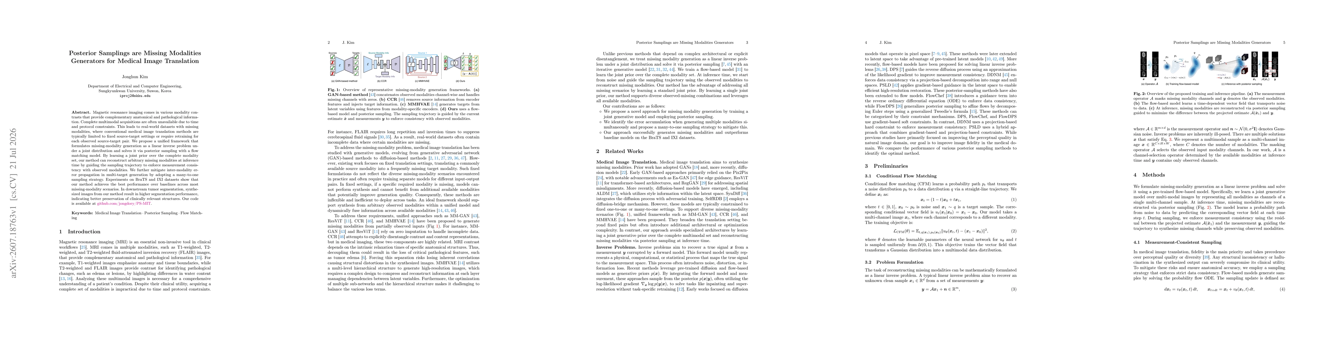 Thumbnail for Posterior Samplings are Missing Modalities Generators for Medical Image Translation