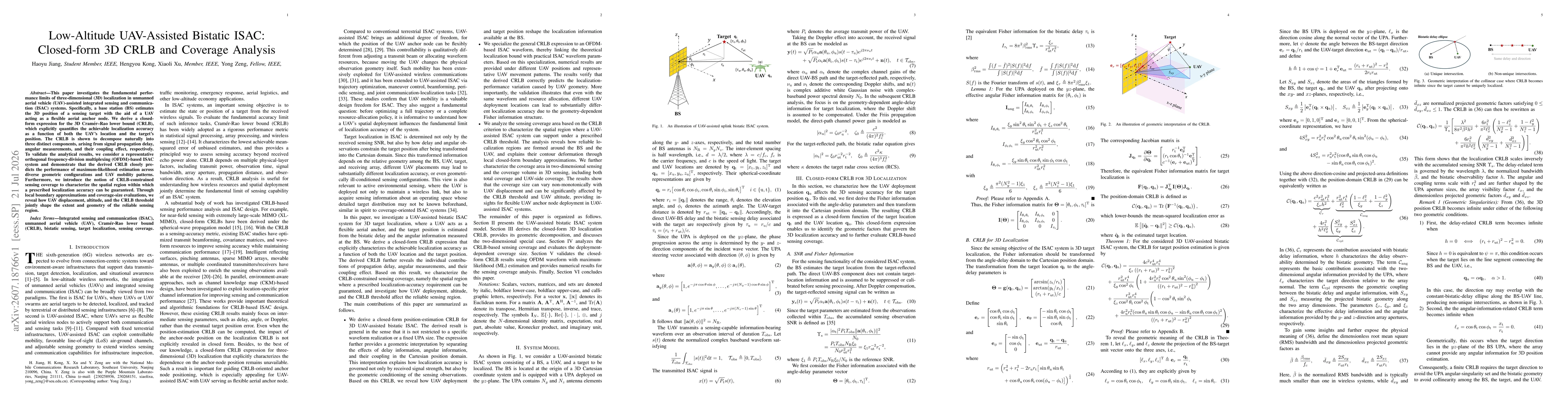 Thumbnail for Low-Altitude UAV-Assisted Bistatic ISAC: Closed-form 3D CRLB and Coverage Analysis