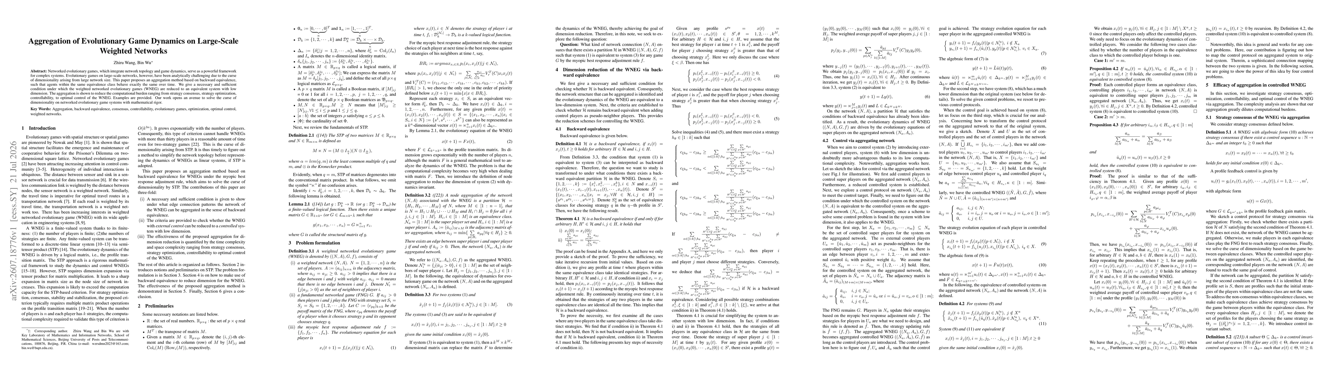 Thumbnail for Aggregation of Evolutionary Game Dynamics on Large-Scale Weighted Networks