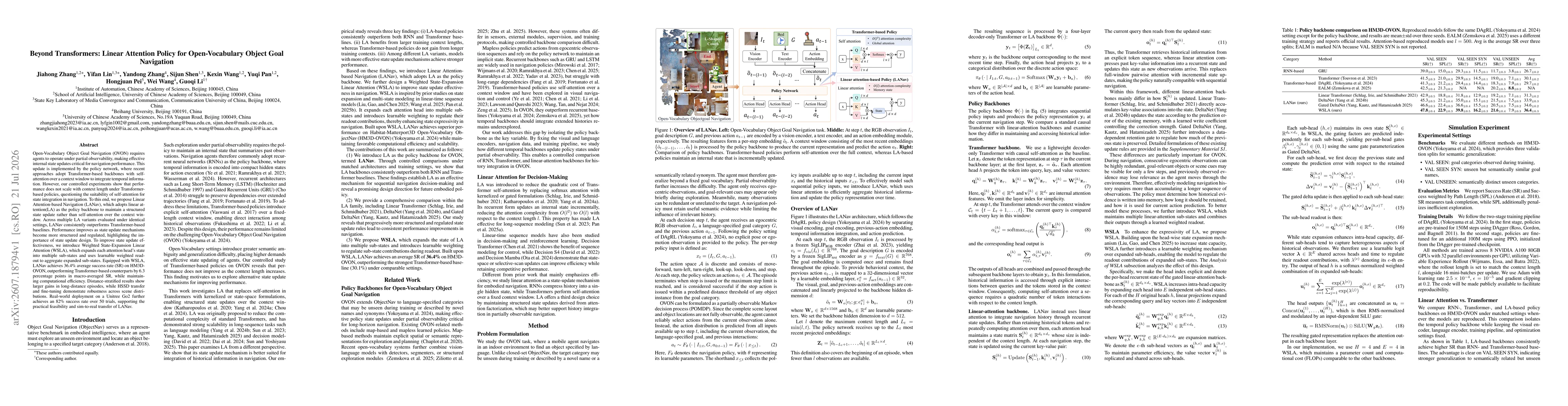 Thumbnail for Beyond Transformers: Linear Attention Policy for Open-Vocabulary Object Goal Navigation