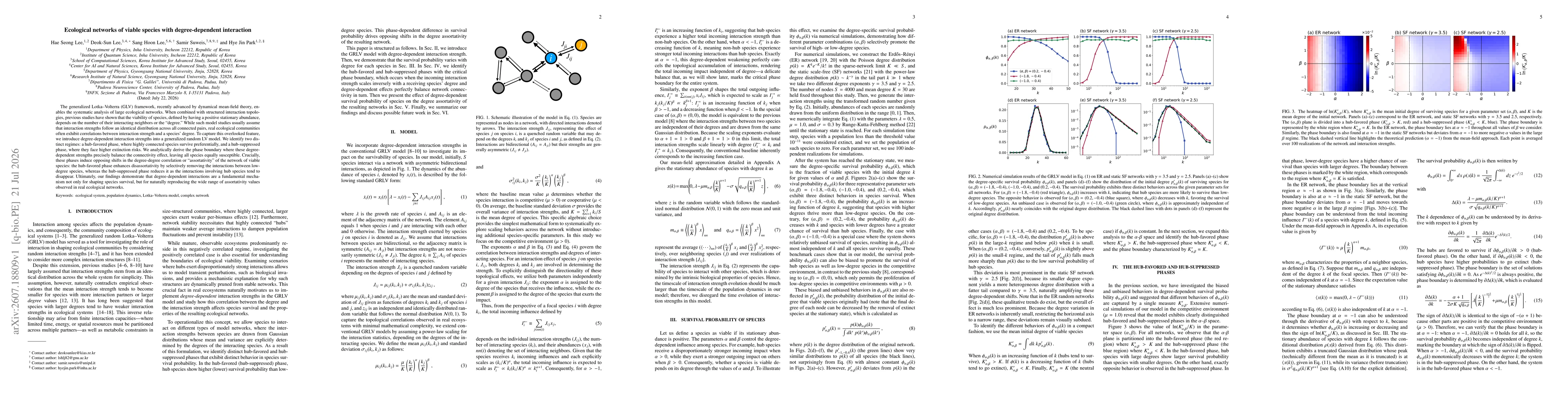 Thumbnail for Ecological networks of viable species with degree-dependent interaction