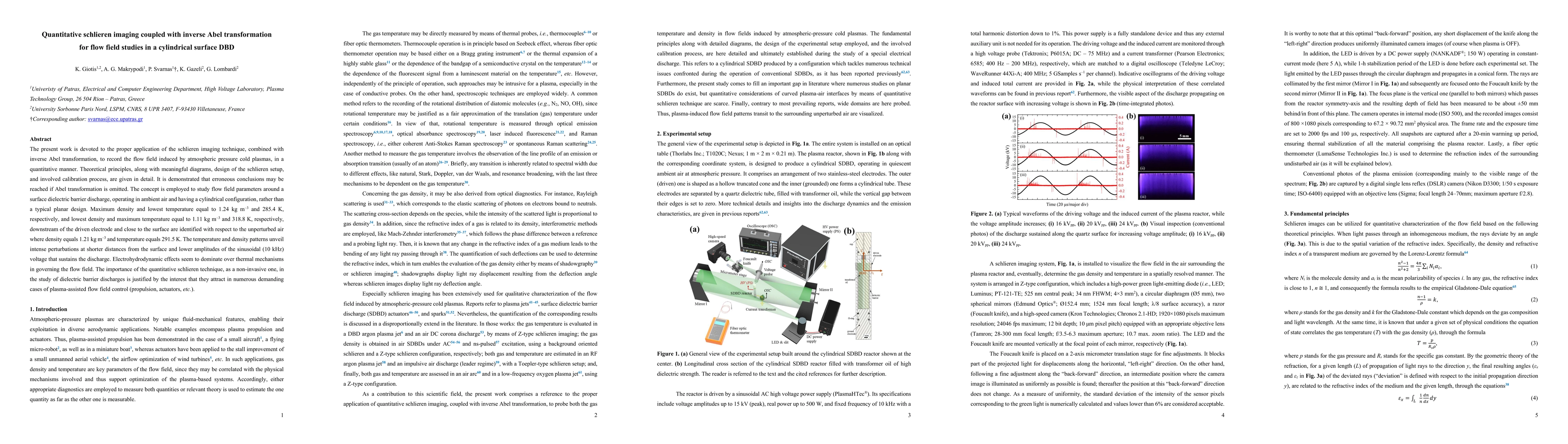 Thumbnail for Quantitative schlieren imaging coupled with inverse Abel transformation for flow field studies in a cylindrical surface DBD