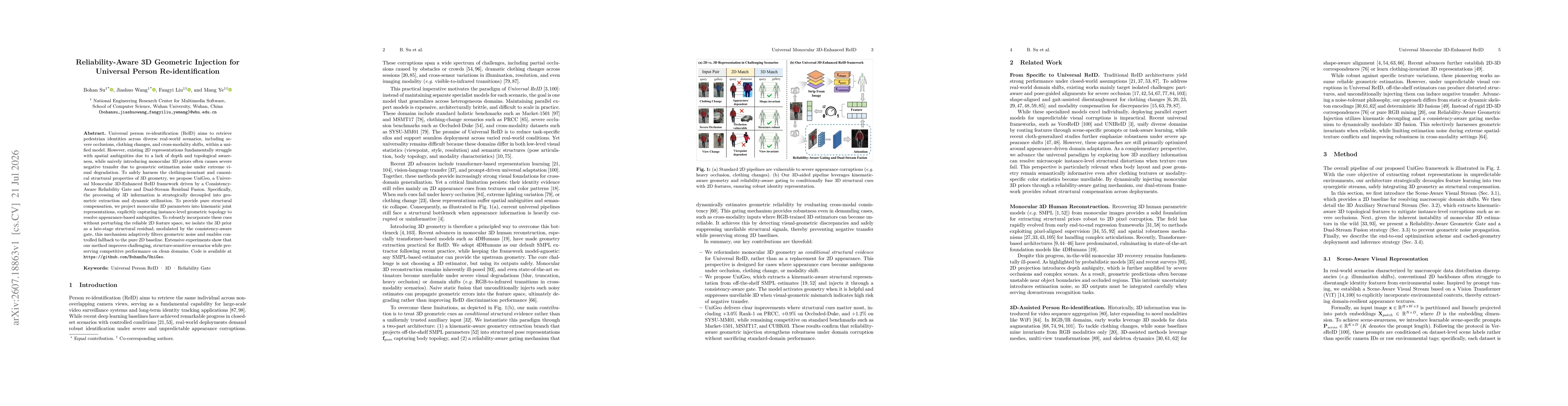 Thumbnail for Reliability-Aware 3D Geometric Injection for Universal Person Re-identification