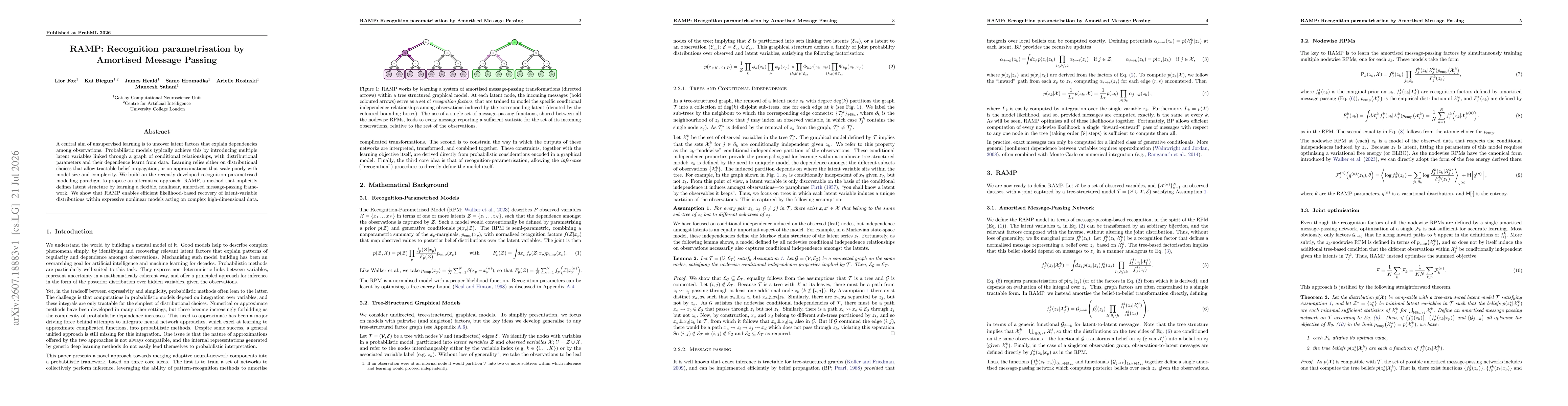 Thumbnail for RAMP: Recognition parametrisation by Amortised Message Passing