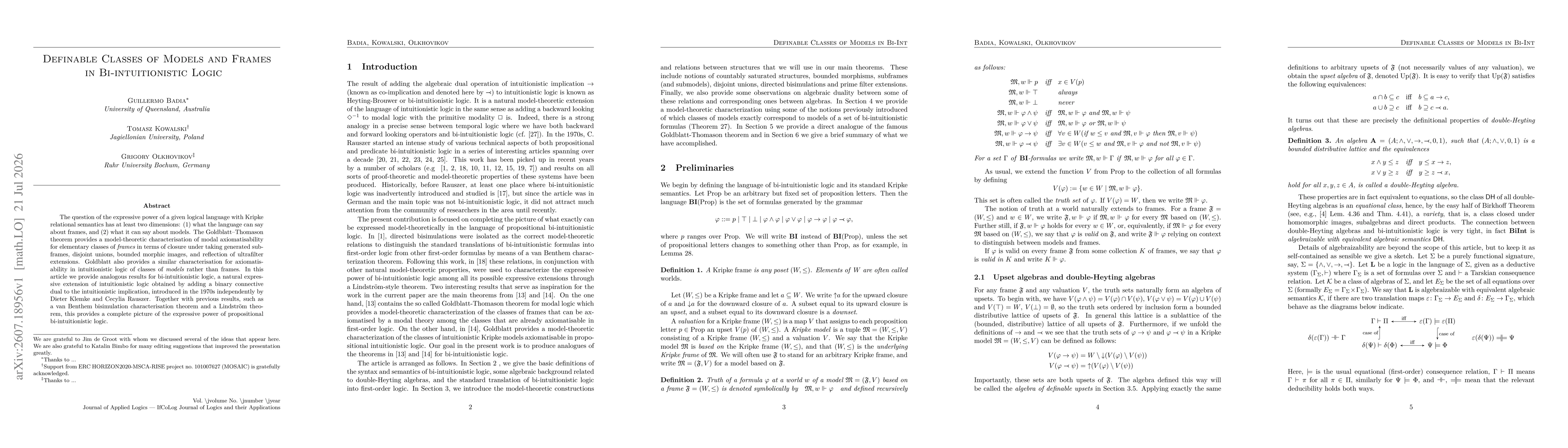 Thumbnail for Definable Classes of Models and Frames in Bi-intuitionistic Logic