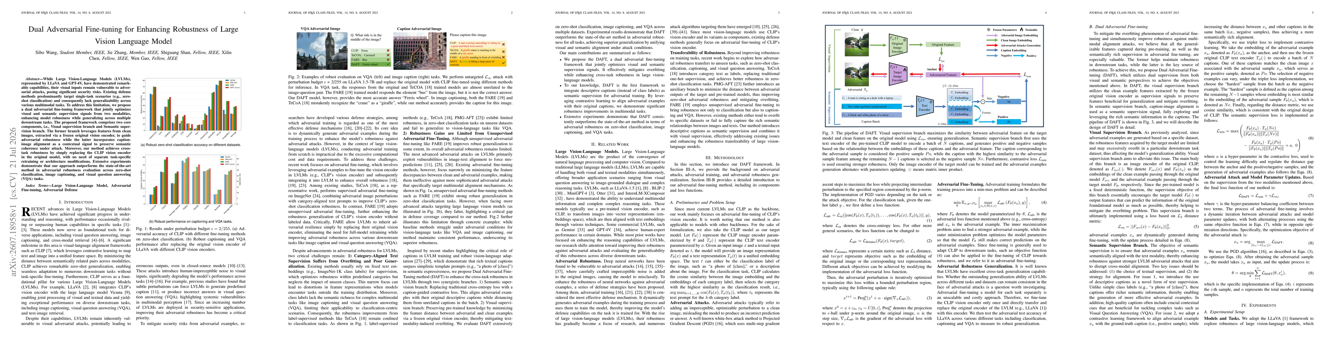 Thumbnail for Dual Adversarial Fine-tuning for Enhancing Robustness of Large Vision Language Model