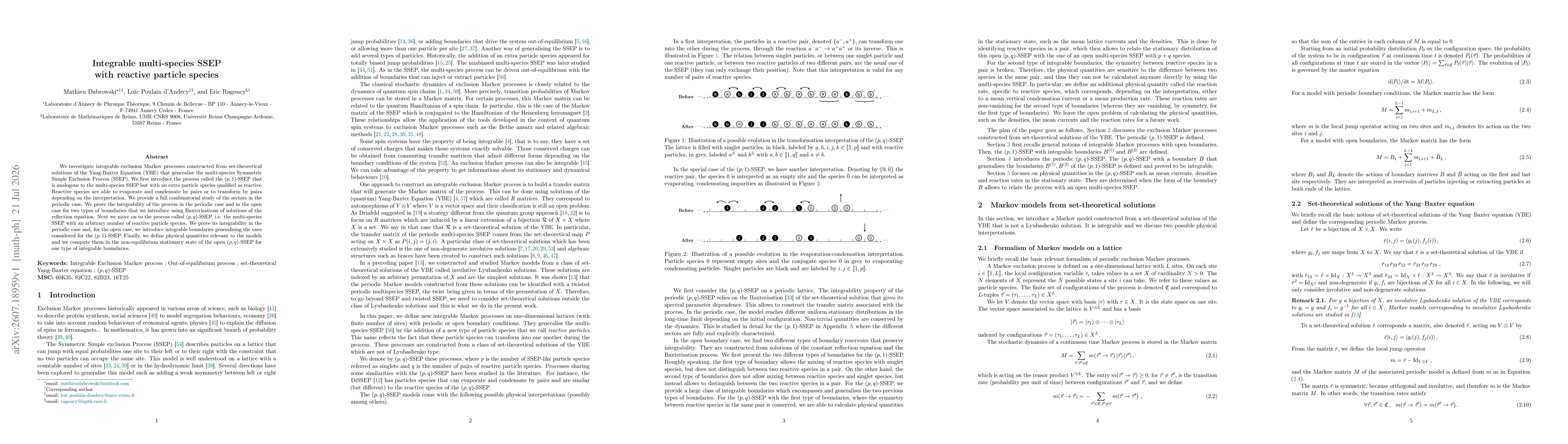 Thumbnail for Integrable multi-species SSEP with reactive particle species