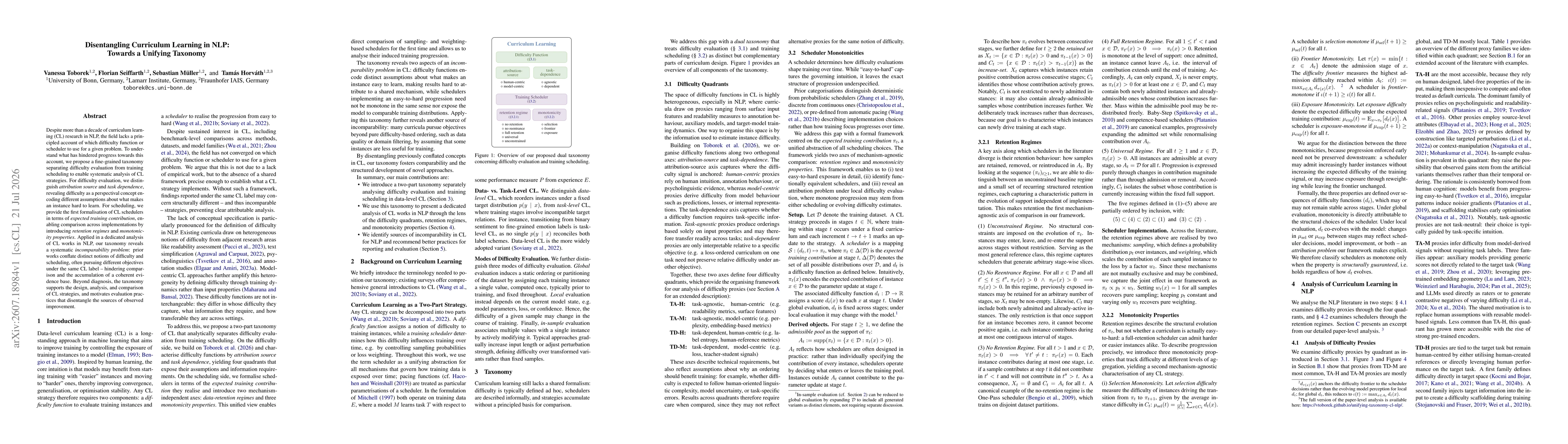 Thumbnail for Disentangling Curriculum Learning in NLP: Towards a Unifying Taxonomy