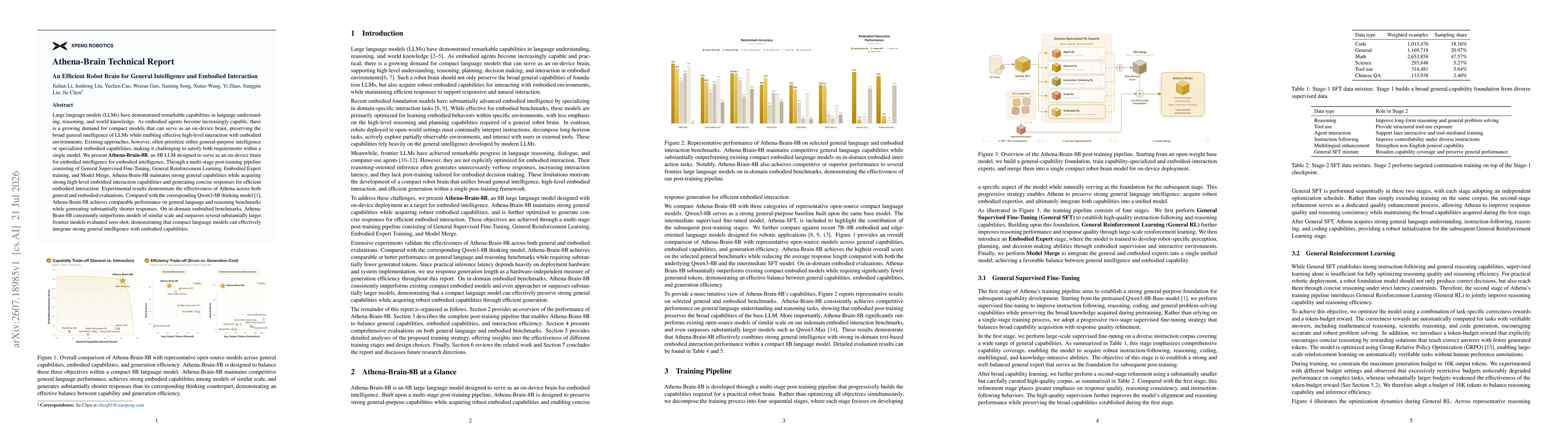 Thumbnail for Athena-Brain Technical Report: An Efficient Robot Brain for General Intelligence and Embodied Interactio