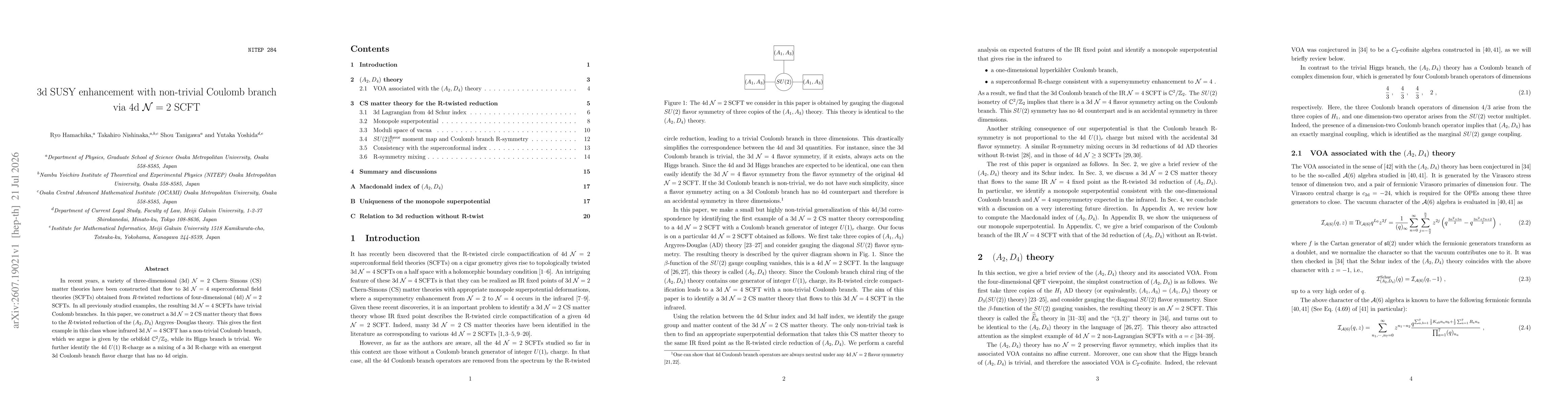 Thumbnail for 3d SUSY enhancement with non-trivial Coulomb branch via 4d $\mathcal{N}=2$ SCFT