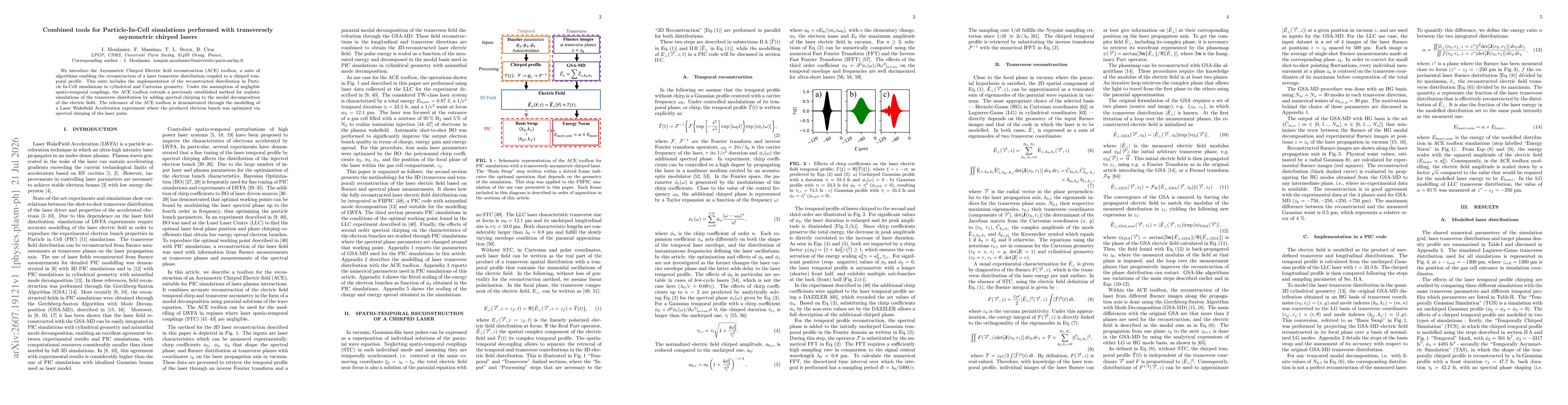 Thumbnail for Combined tools for Particle-In-Cell simulations performed with transversely asymmetric chirped lasers