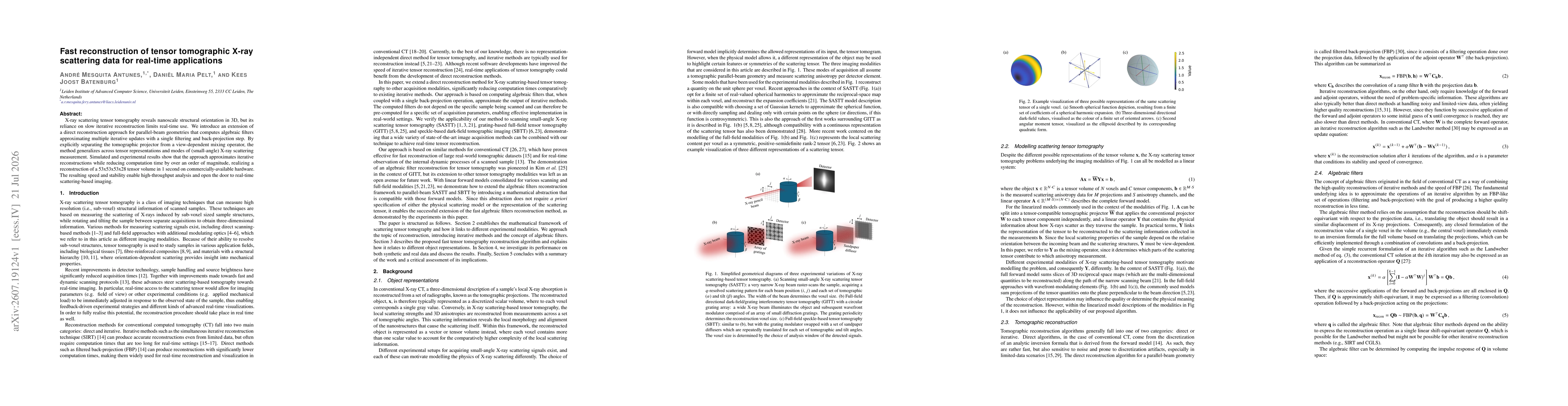 Thumbnail for Fast reconstruction of tensor tomographic X-ray scattering data for real-time applications