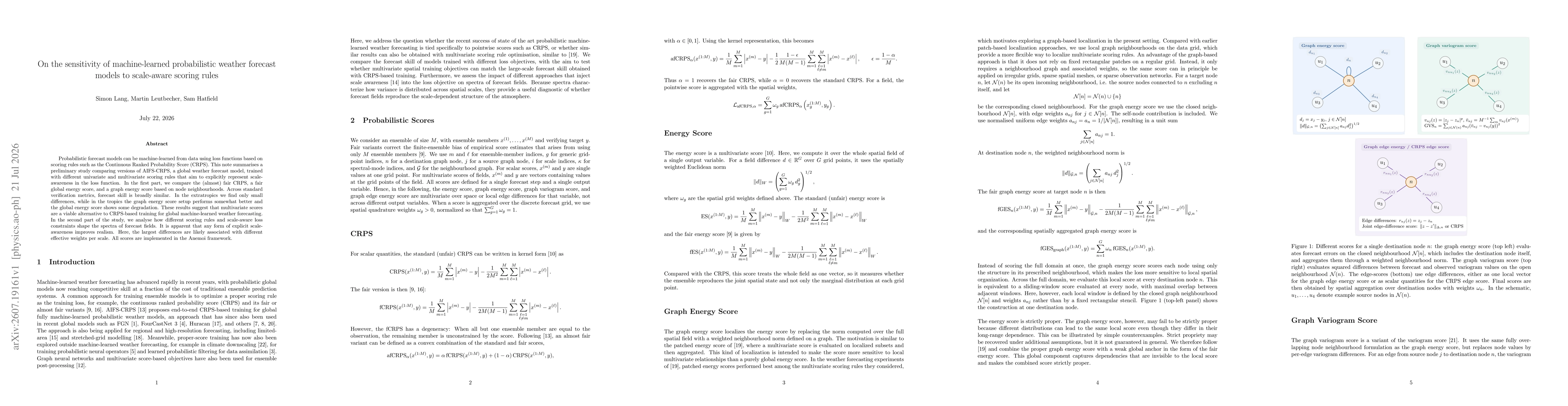 Thumbnail for On the sensitivity of machine-learned probabilistic weather forecast models to scale-aware scoring rules