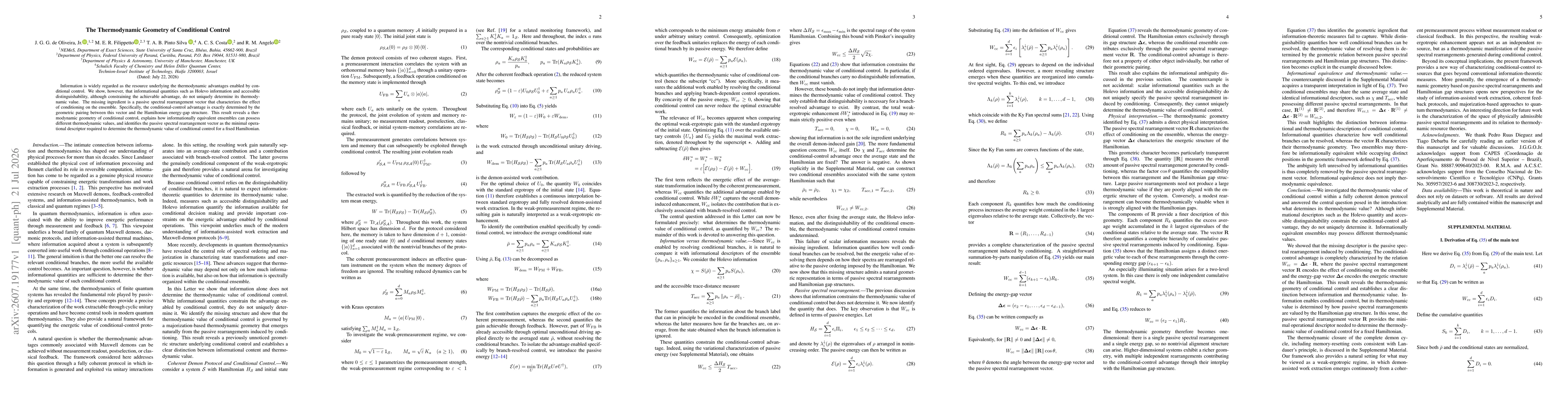 Thumbnail for The Thermodynamic Geometry of Conditional Control