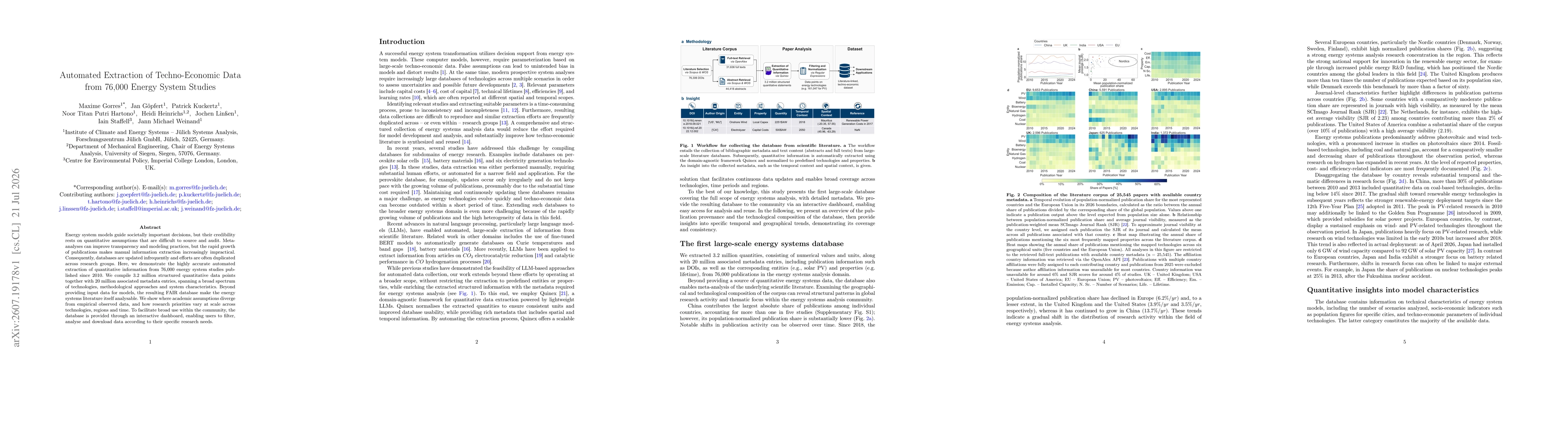 Thumbnail for Automated Extraction of Techno-Economic Data from 76,000 Energy System Studies