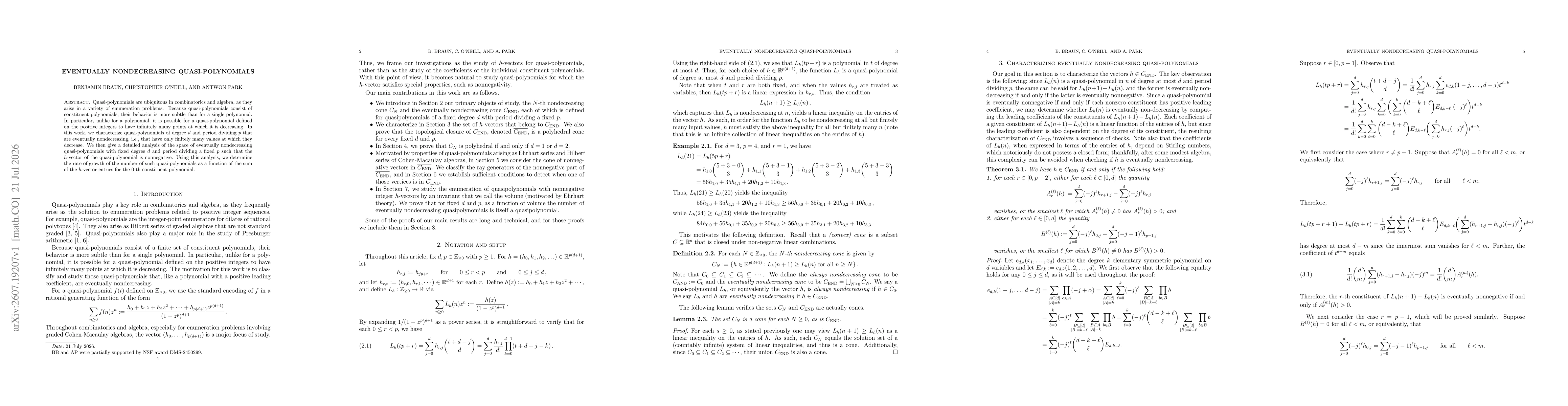 Thumbnail for Eventually nondecreasing quasi-polynomials