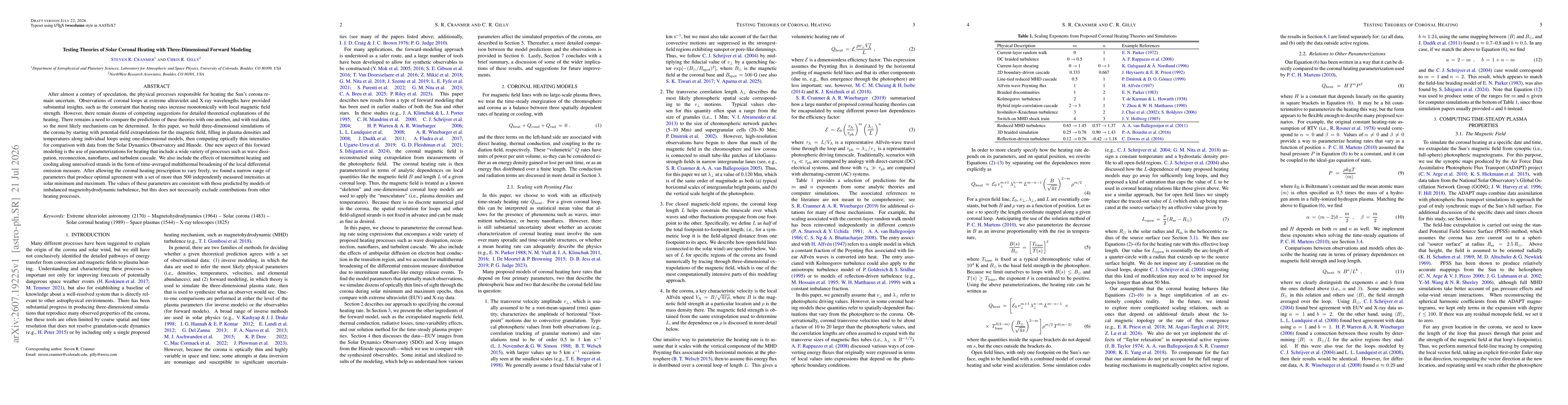 Thumbnail for Testing Theories of Solar Coronal Heating with Three-Dimensional Forward Modeling