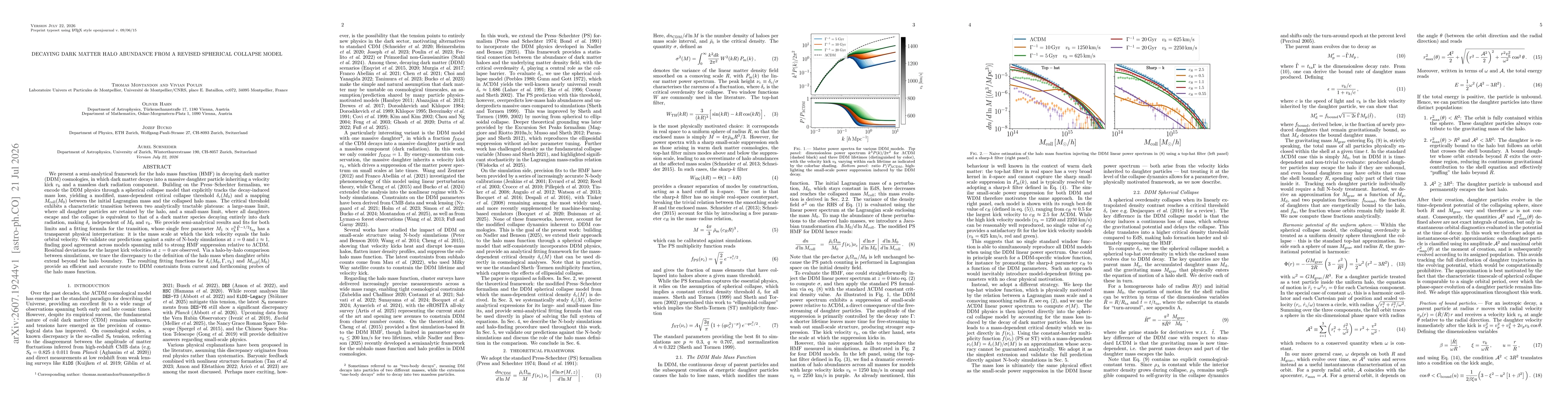Thumbnail for Decaying Dark Matter Halo Abundance from a Revised Spherical Collapse Model