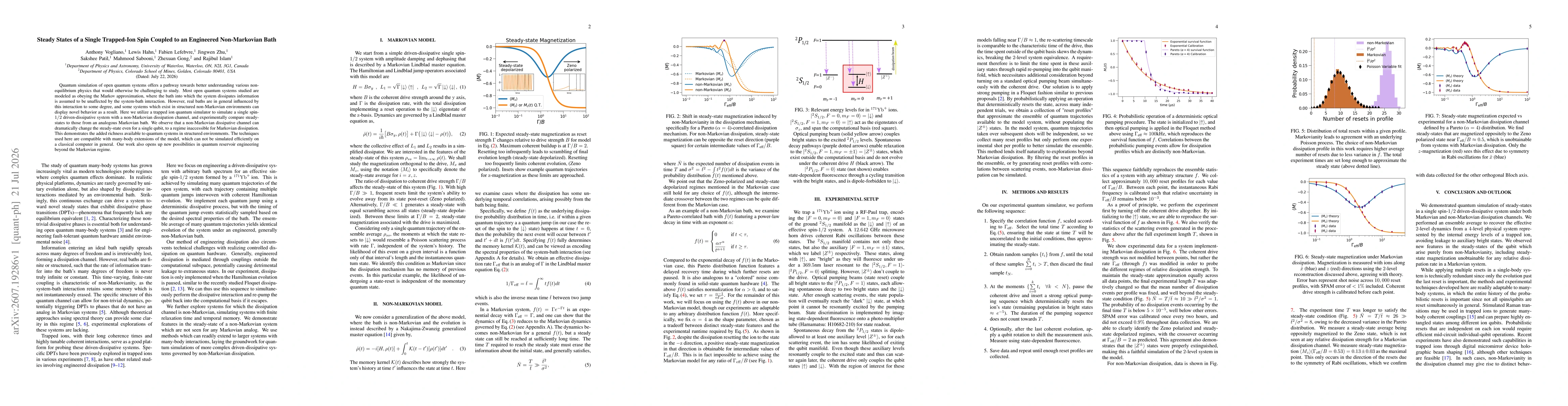Thumbnail for Steady States of a Single Trapped-Ion Spin Coupled to an Engineered Non-Markovian Bath