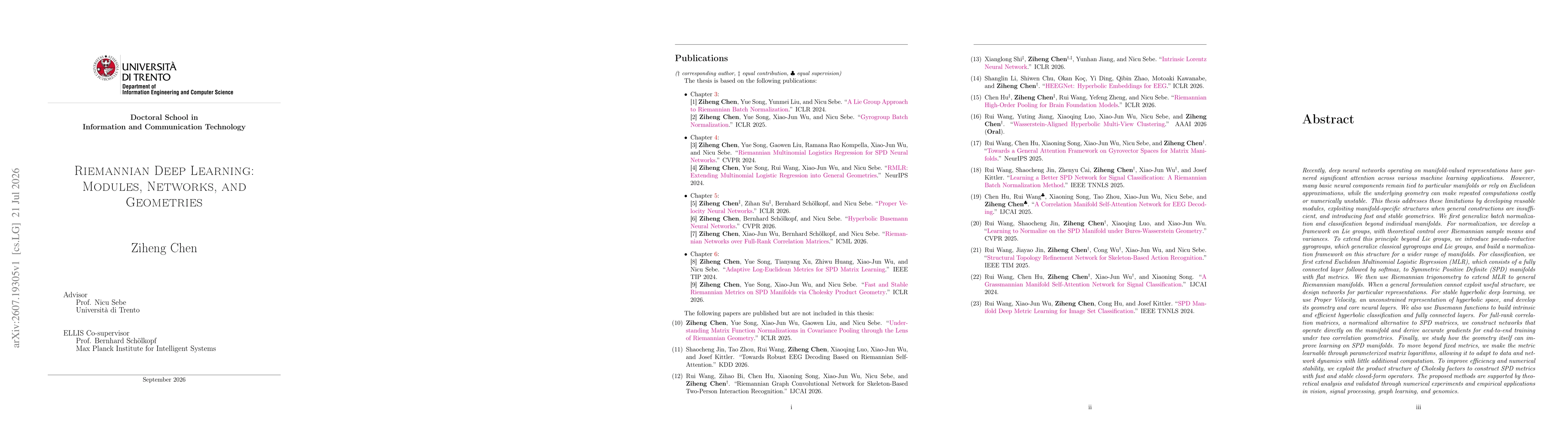 Thumbnail for Riemannian Deep Learning:Modules, Networks, and Geometries