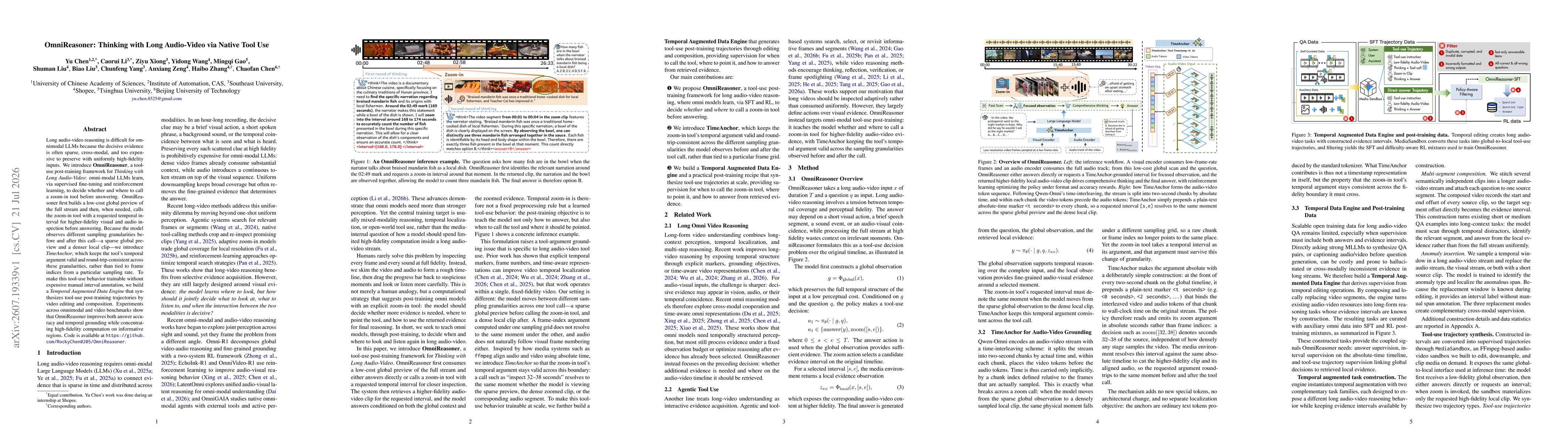 Thumbnail for OmniReasoner: Thinking with Long Audio-Video via Native Tool Use