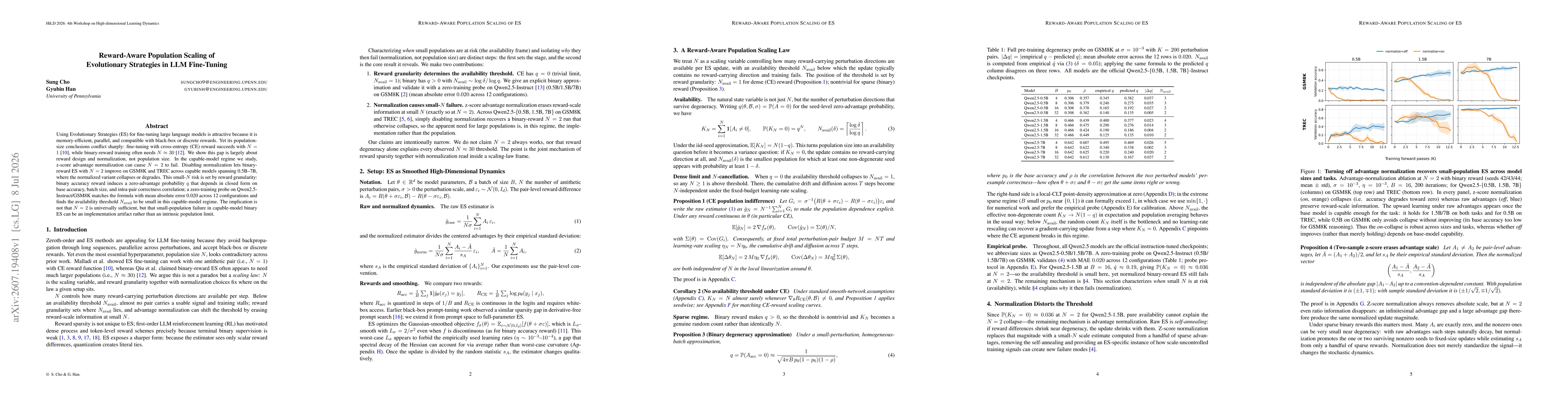 Thumbnail for Reward-Aware Population Scaling of Evolutionary Strategies in LLM Fine-Tuning