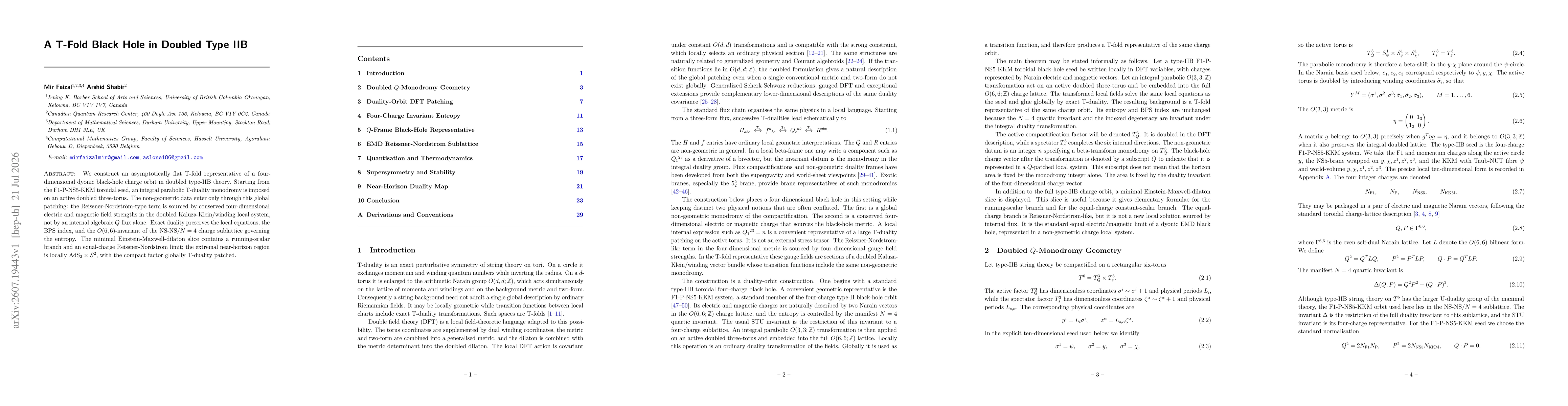 Thumbnail for A T-Fold Black Hole in Doubled Type IIB