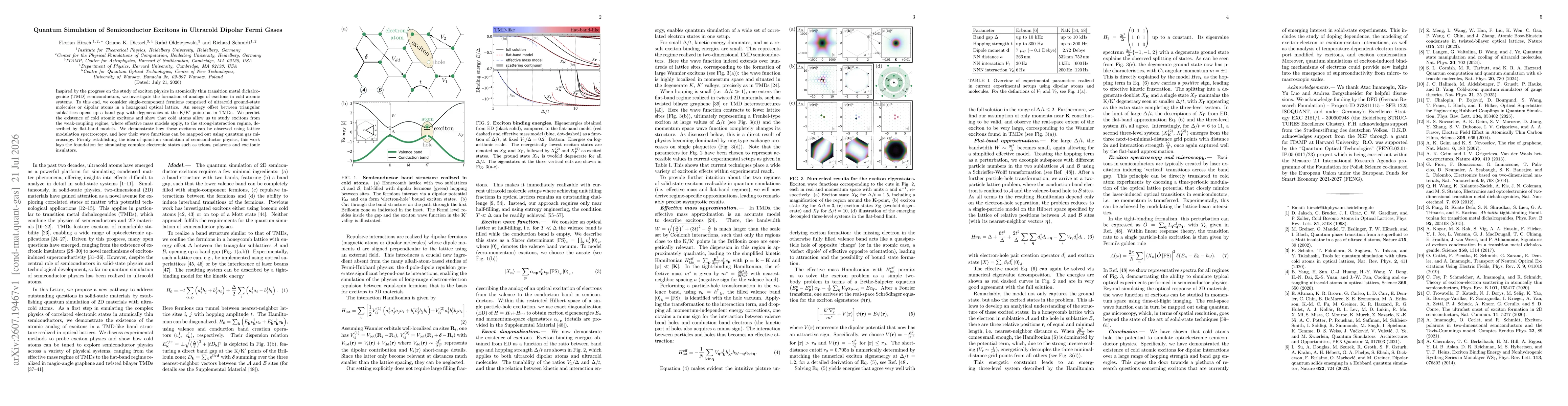 Thumbnail for Quantum Simulation of Semiconductor Excitons in Ultracold Dipolar Fermi Gases
