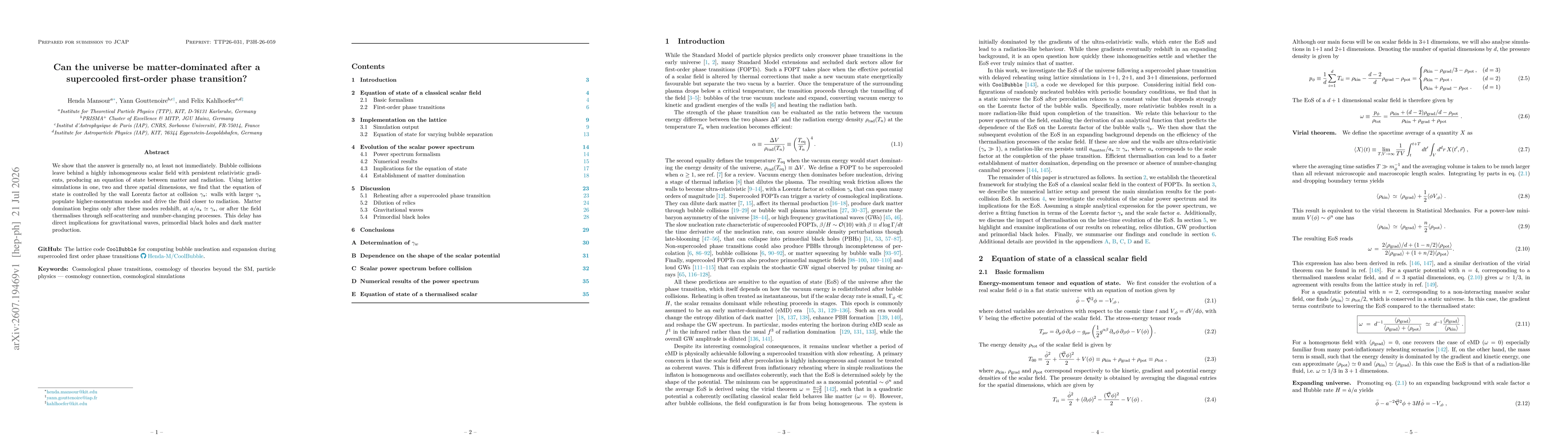 Thumbnail for Can the universe be matter-dominated after a supercooled first-order phase transition?