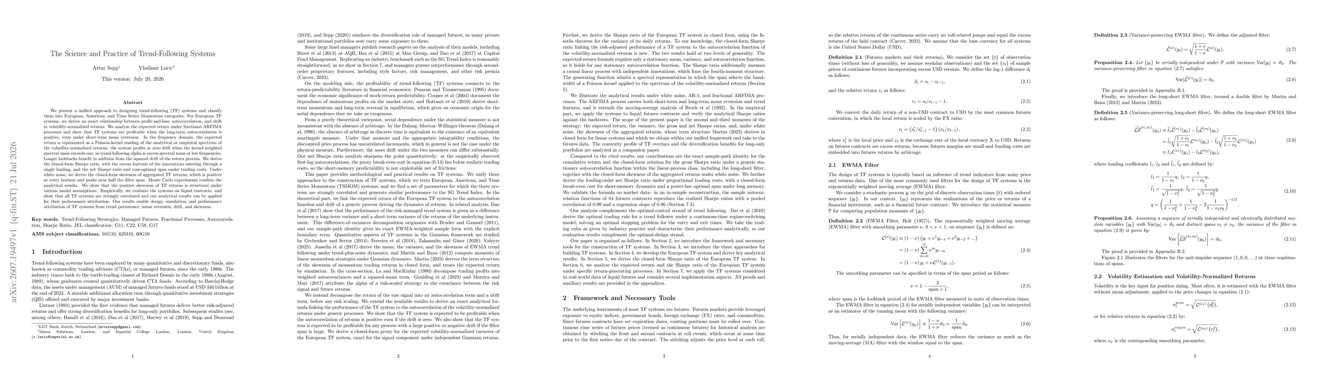 Thumbnail for The Science and Practice of Trend-Following Systems