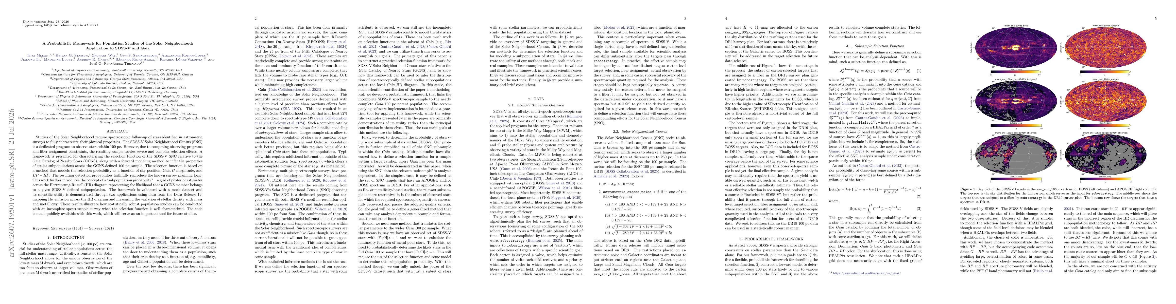 Thumbnail for A Probabilistic Framework for Population Studies of the Solar Neighborhood: Application to SDSS-V and Gaia
