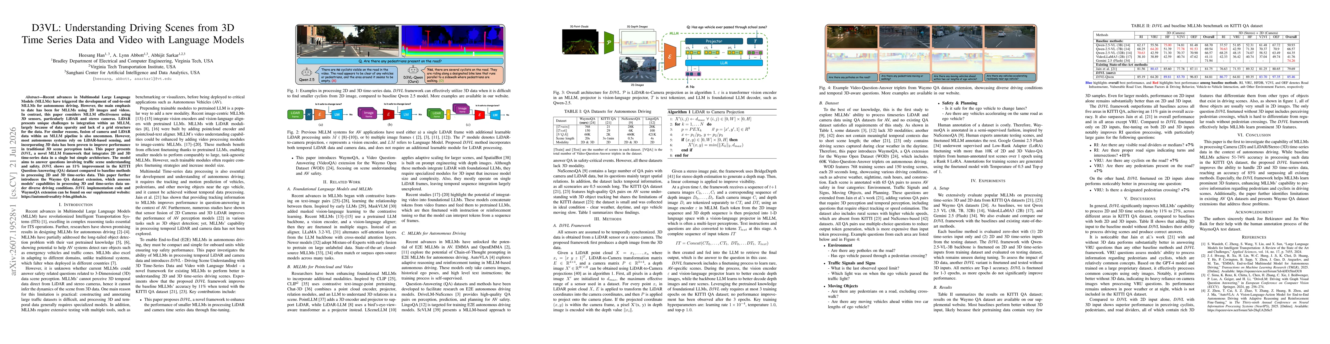 Thumbnail for D3VL: Understanding Driving Scenes from 3D Time Series Data and Video with Language Models