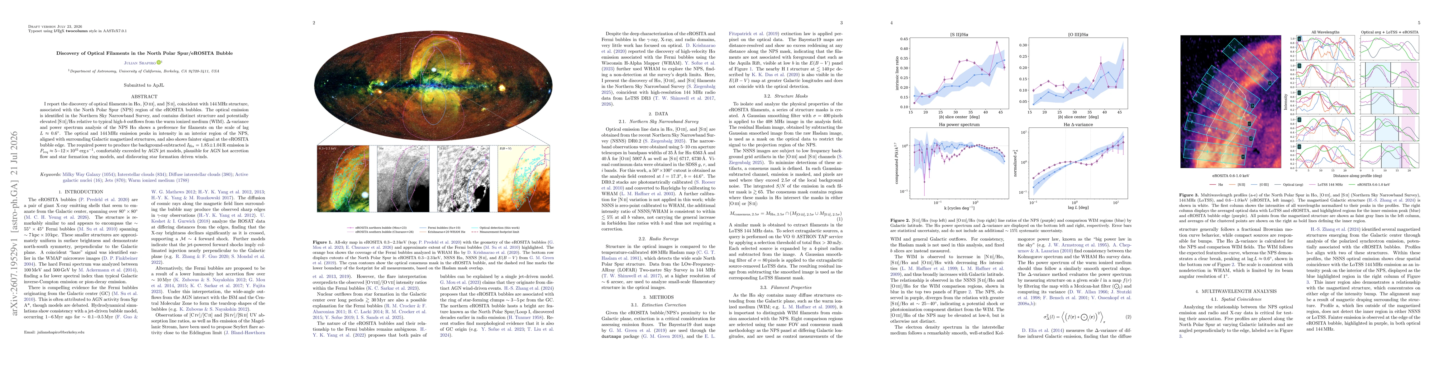 Thumbnail for Discovery of Optical Filaments in the North Polar Spur/eROSITA Bubble