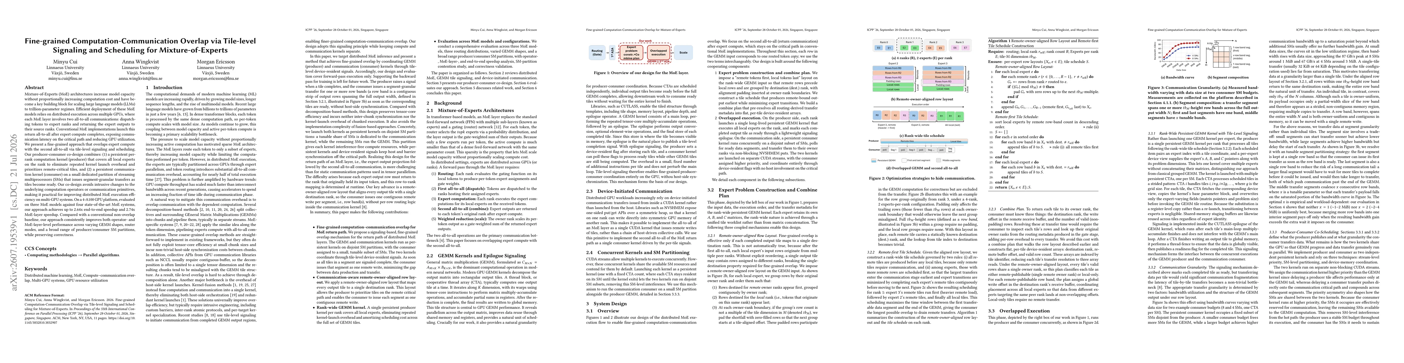 Thumbnail for Fine-grained Computation-Communication Overlap via Tile-level Signaling and Scheduling for Mixture-of-Experts