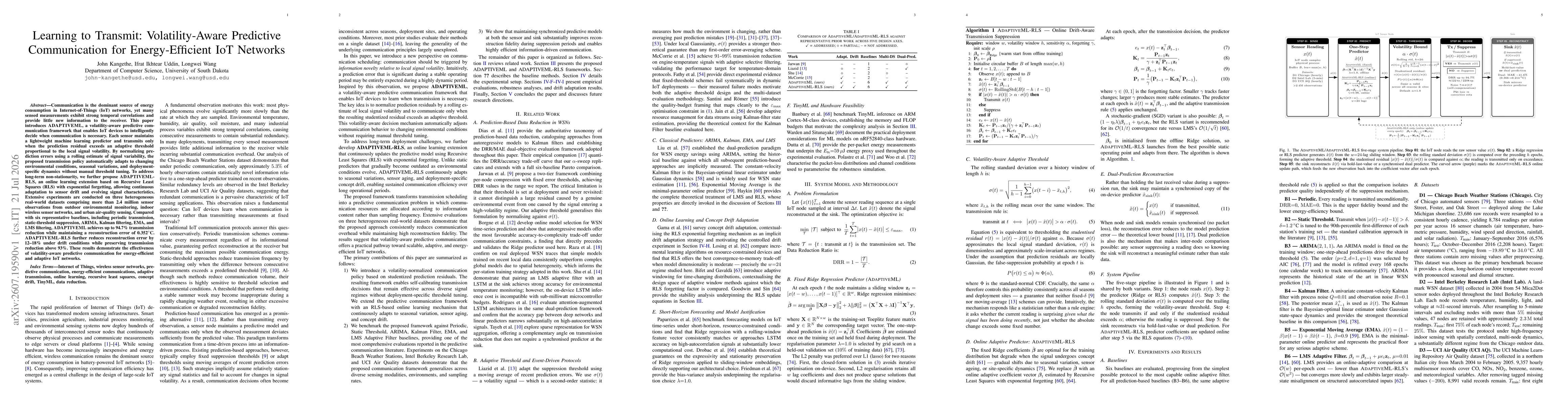Thumbnail for Learning to Transmit: Volatility-Aware Predictive Communication for Energy-Efficient IoT Networks
