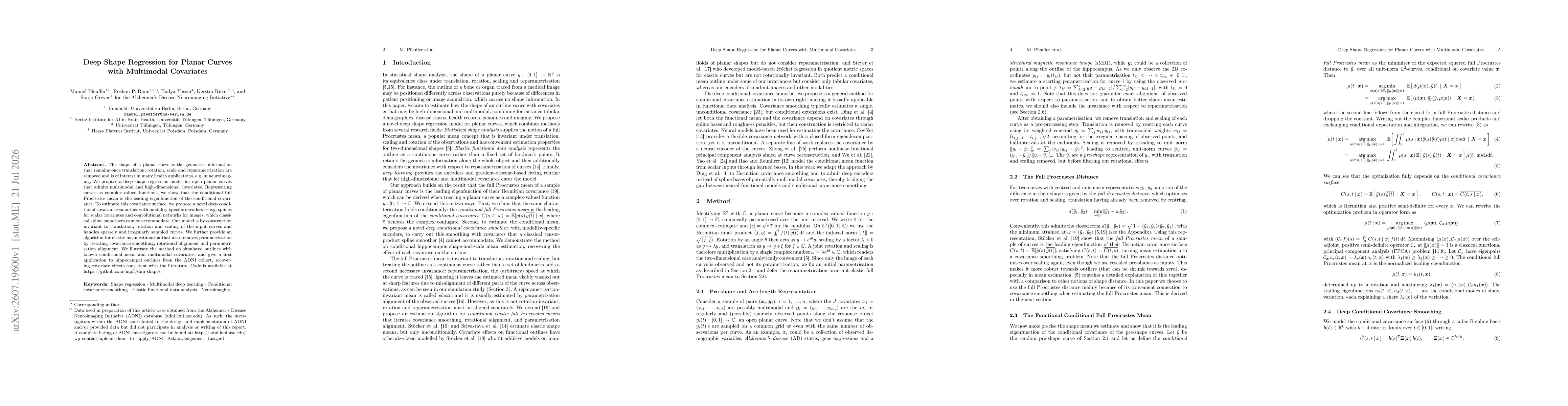 Thumbnail for Deep Shape Regression for Planar Curves with Multimodal Covariates