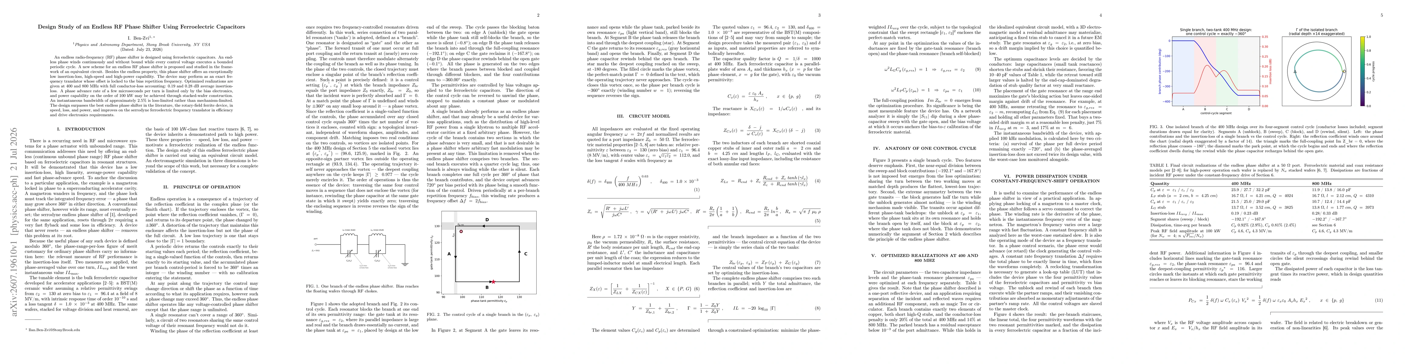 Thumbnail for Design Study of an Endless RF Phase Shifter Using Ferroelectric Capacitors