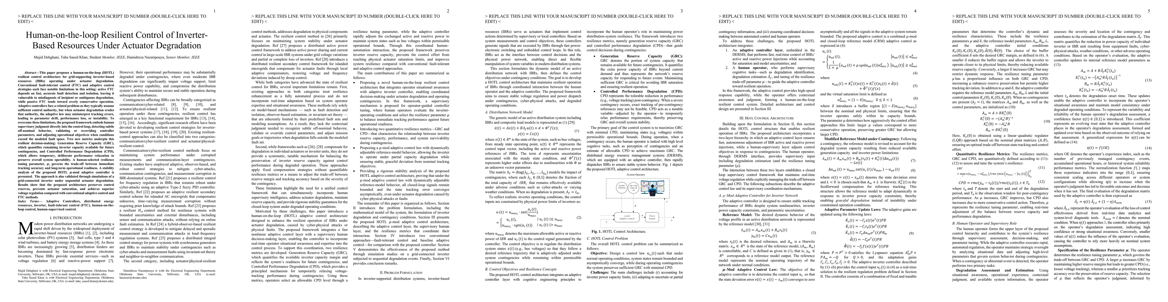 Thumbnail for Human-on-the-loop Resilient Control of InverterBased Resources Under Actuator Degradation
