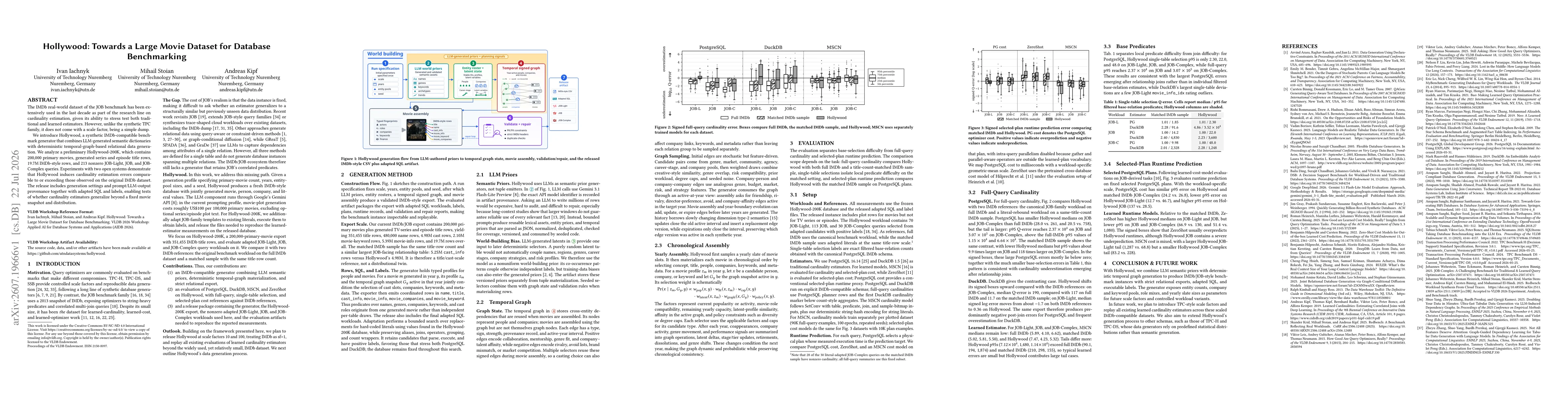 Thumbnail for Hollywood: Towards a Large Movie Dataset for Database Benchmarking