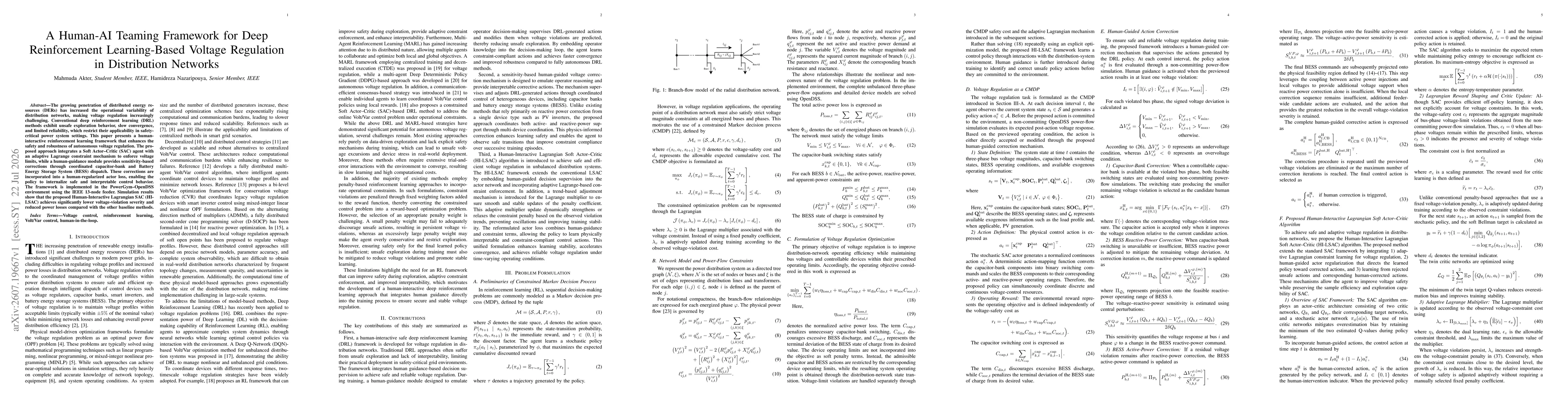 Thumbnail for A Human-AI Teaming Framework for Deep Reinforcement Learning-Based Voltage Regulation in Distribution Networks