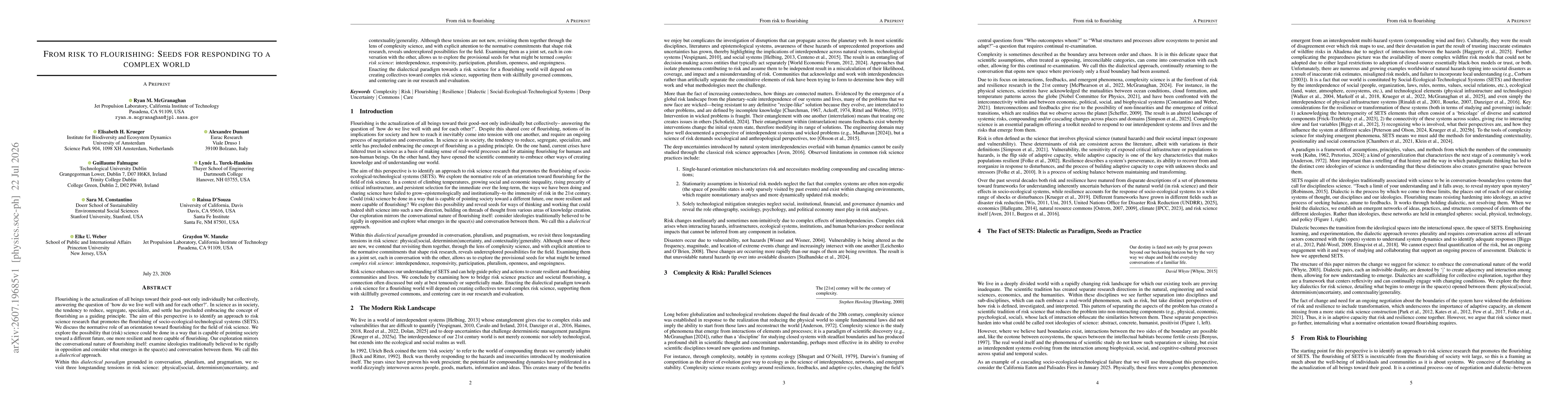 Thumbnail for From risk to flourishing: Seeds for responding to a complex world