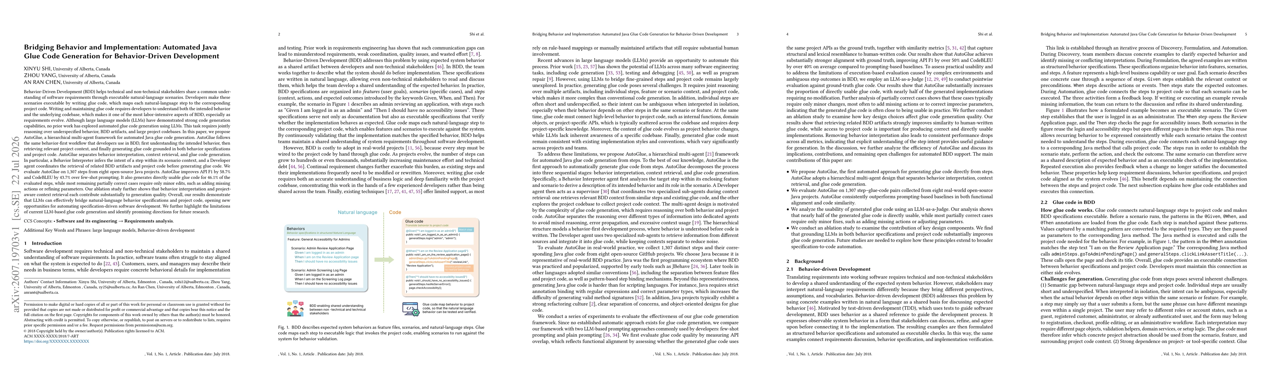 Thumbnail for Bridging Behavior and Implementation: Automated Java Glue Code Generation for Behavior-Driven Development